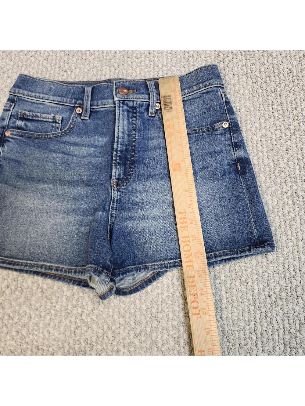 Express 90s High-Rise Denim Shorts Blue Size 4 - Picture 4 of 9